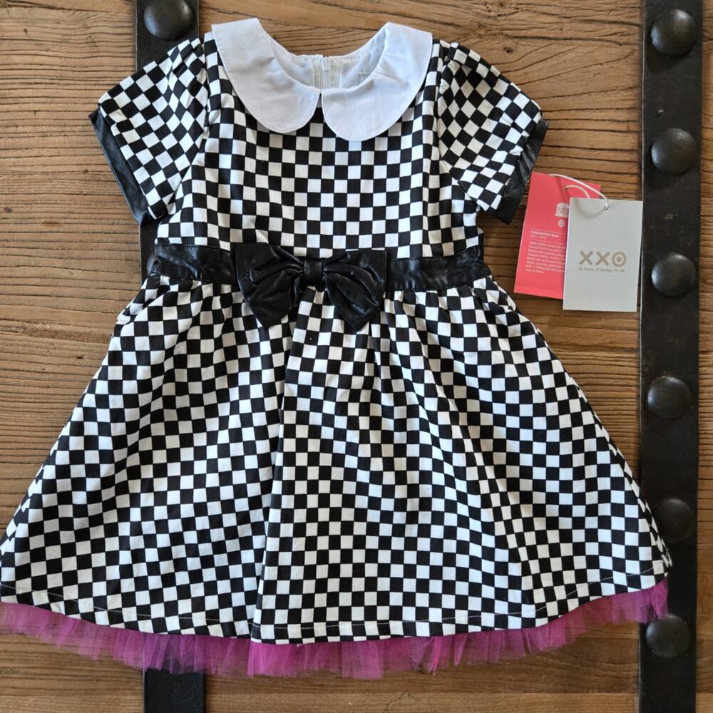 Harajuku Mini by Gwen Stephani Black and White Checkered Plaid Dress Sz 3T New